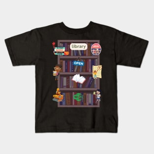 Open library , book lover Kids T-Shirt